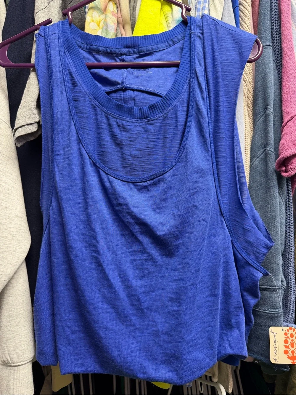 Free People Electric Blue Sleeveless Tank Top - Picture 4 of 5